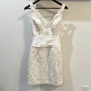 Allure Bridal cocktail dress, size 2, Ivory